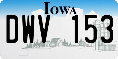 IA license plate DWV153