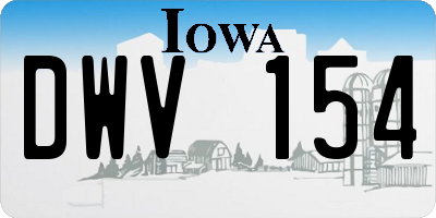 IA license plate DWV154