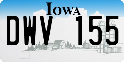 IA license plate DWV155