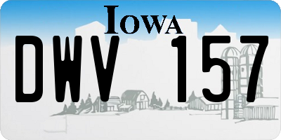 IA license plate DWV157
