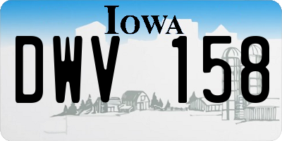 IA license plate DWV158