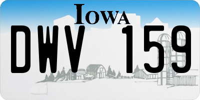 IA license plate DWV159