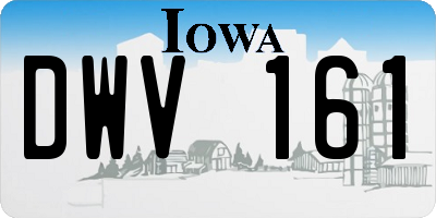 IA license plate DWV161