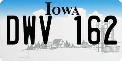 IA license plate DWV162