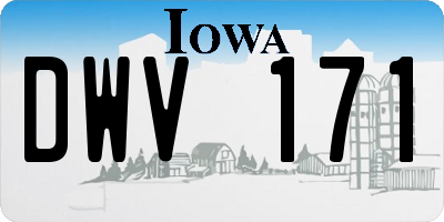IA license plate DWV171