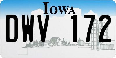 IA license plate DWV172