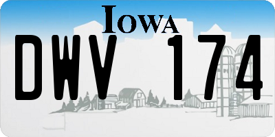 IA license plate DWV174