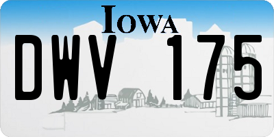 IA license plate DWV175