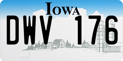 IA license plate DWV176