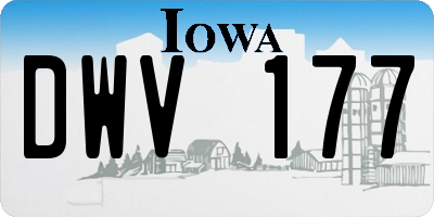 IA license plate DWV177