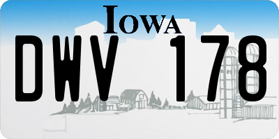 IA license plate DWV178