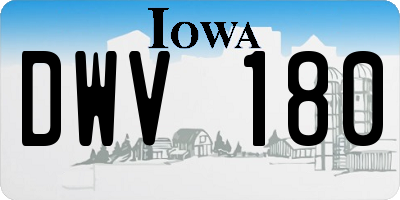 IA license plate DWV180
