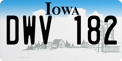 IA license plate DWV182