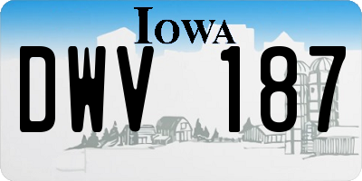 IA license plate DWV187