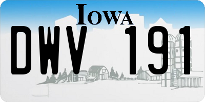 IA license plate DWV191