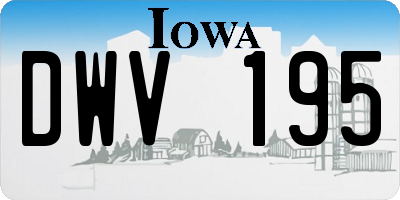 IA license plate DWV195