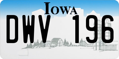 IA license plate DWV196
