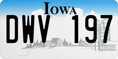 IA license plate DWV197
