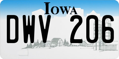 IA license plate DWV206
