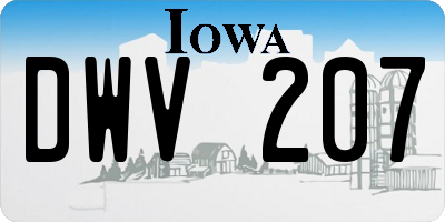 IA license plate DWV207