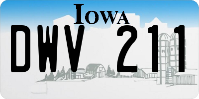 IA license plate DWV211