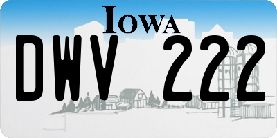 IA license plate DWV222