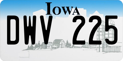 IA license plate DWV225