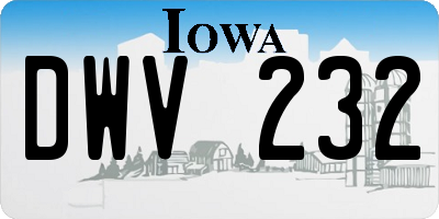 IA license plate DWV232