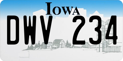 IA license plate DWV234