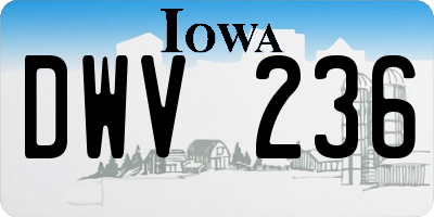 IA license plate DWV236
