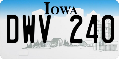 IA license plate DWV240