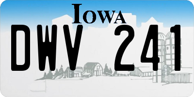 IA license plate DWV241