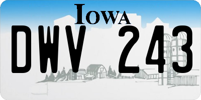 IA license plate DWV243