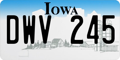 IA license plate DWV245