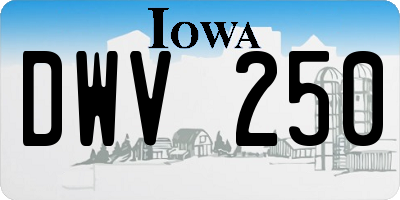 IA license plate DWV250