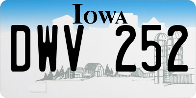 IA license plate DWV252