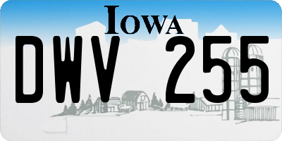 IA license plate DWV255