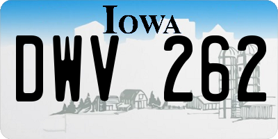 IA license plate DWV262