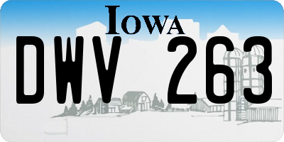 IA license plate DWV263