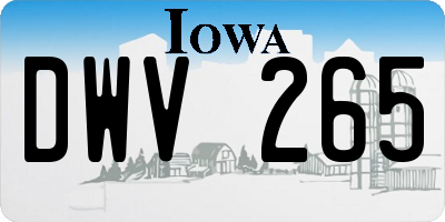 IA license plate DWV265
