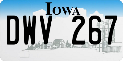 IA license plate DWV267