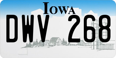 IA license plate DWV268