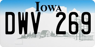 IA license plate DWV269