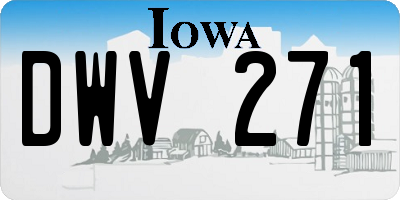 IA license plate DWV271