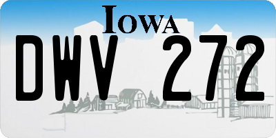IA license plate DWV272