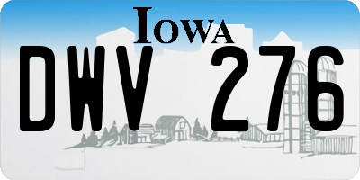 IA license plate DWV276