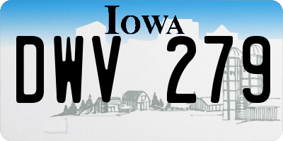 IA license plate DWV279