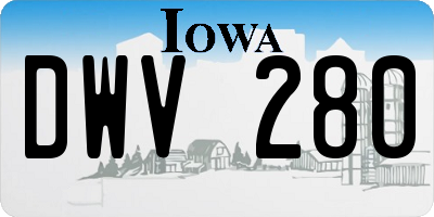 IA license plate DWV280
