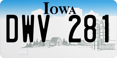 IA license plate DWV281