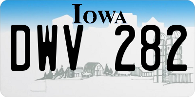 IA license plate DWV282